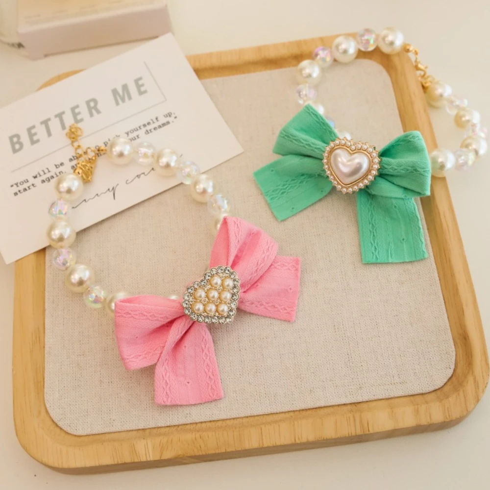 Collar ajustable con lazo-corazón para gatos y perros pequeños - imagen 2