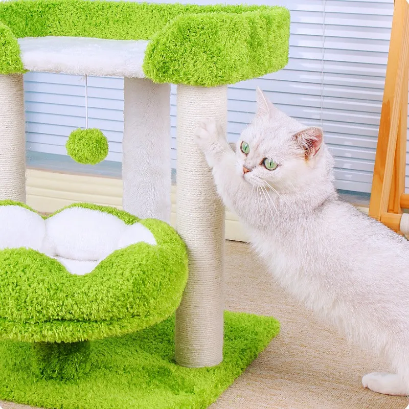 Árbol rascador para gatos con nido y tabla de sisal resistente a arañazos - imagen 4
