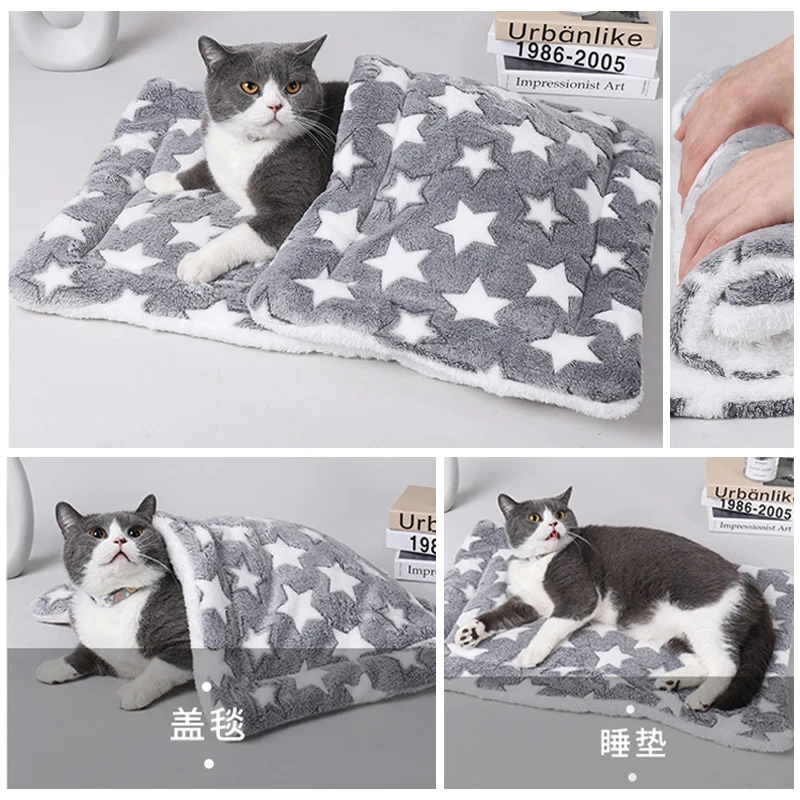 Cama para mascotas perros y gatos – Colchoneta de franela invierno - imagen 5