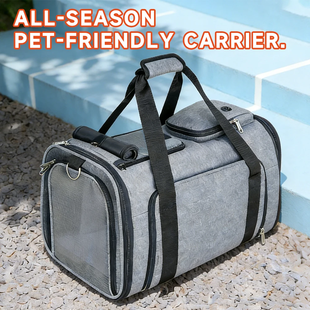 Transportín expandible para gatos y perros – Forro de felpa extraíble - imagen 2