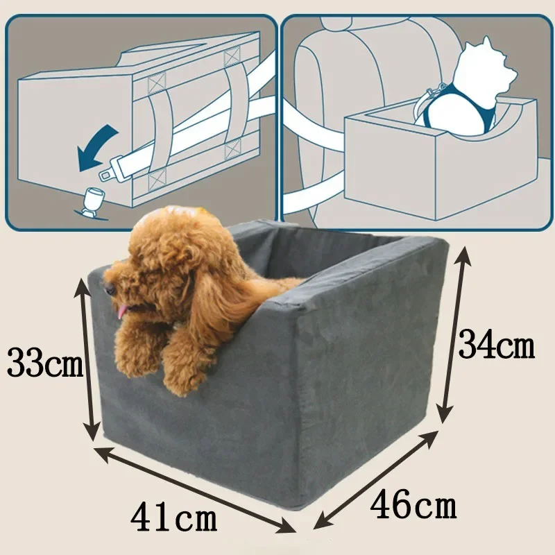 Camas de viaje para perros, asiento de esponja gris para mascotas, muebles portátiles para dormir al aire libre, casa para gatos, suministros para mascotas, accesorios para gatos - imagen 4