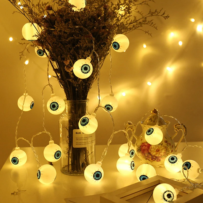 3m Eyeball String Lights For Halloween Festival Party Decorations LED Flashing Light For Indoor Outdoor Yard Scene Layout Props - imagen 5