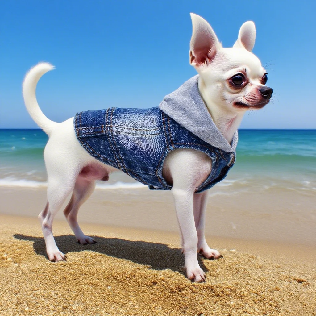 Chaqueta vaquera de primavera para perros pequeños y medianos, sudaderas con capucha para cachorros, abrigo vaquero con capucha, ropa para Chihuahua Yorkie Beagle, suministros para mascotas - imagen 2