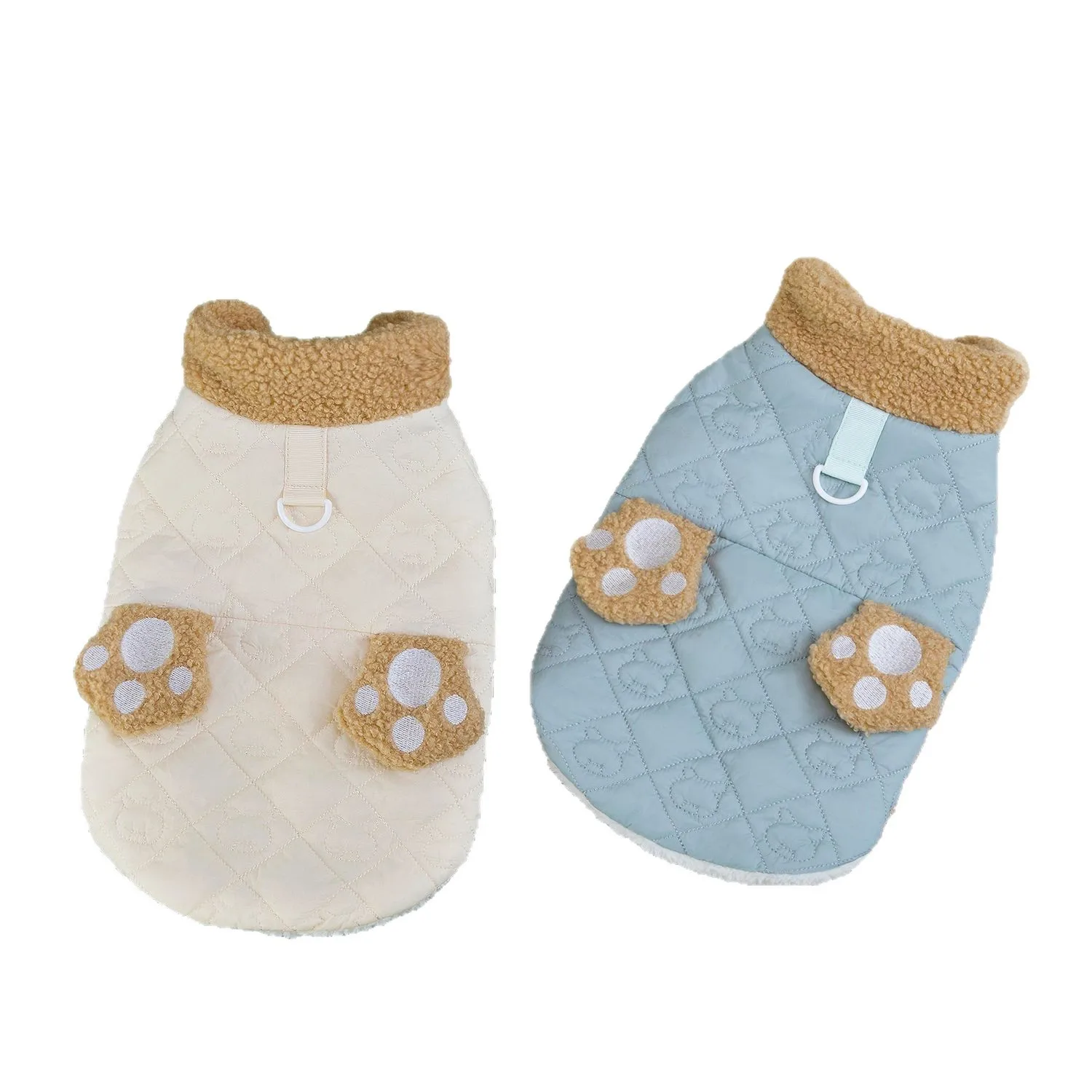 Abrigo cálido grueso con cuello de felpa para otoño/invierno para mascotas, abrigo de dos patas para perros al aire libre, suéter para perros pequeños, ropa para cachorros - imagen 5