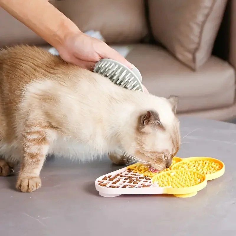 Estera de alimentador lento de silicona para mascotas, almohadilla de lamer de alimentación de rompecabezas para gatos y perros, almohadilla de amortiguación con ventosa antideslizante para alimentos húmedos y bocadillos - imagen 4