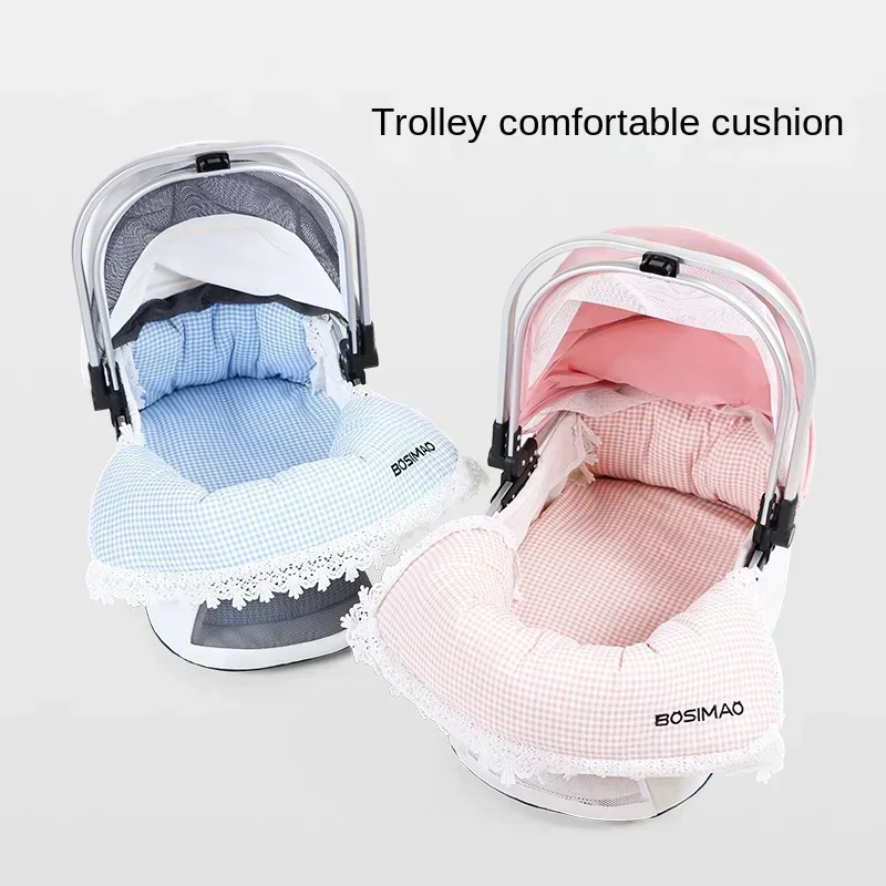 Sólo el cojín) Cojín para coche para mascotas, alfombrilla interior antisuciedad para gatos y perros, valla para perros, carrito pequeño, alfombrilla con borde, encaje bonito - imagen 2