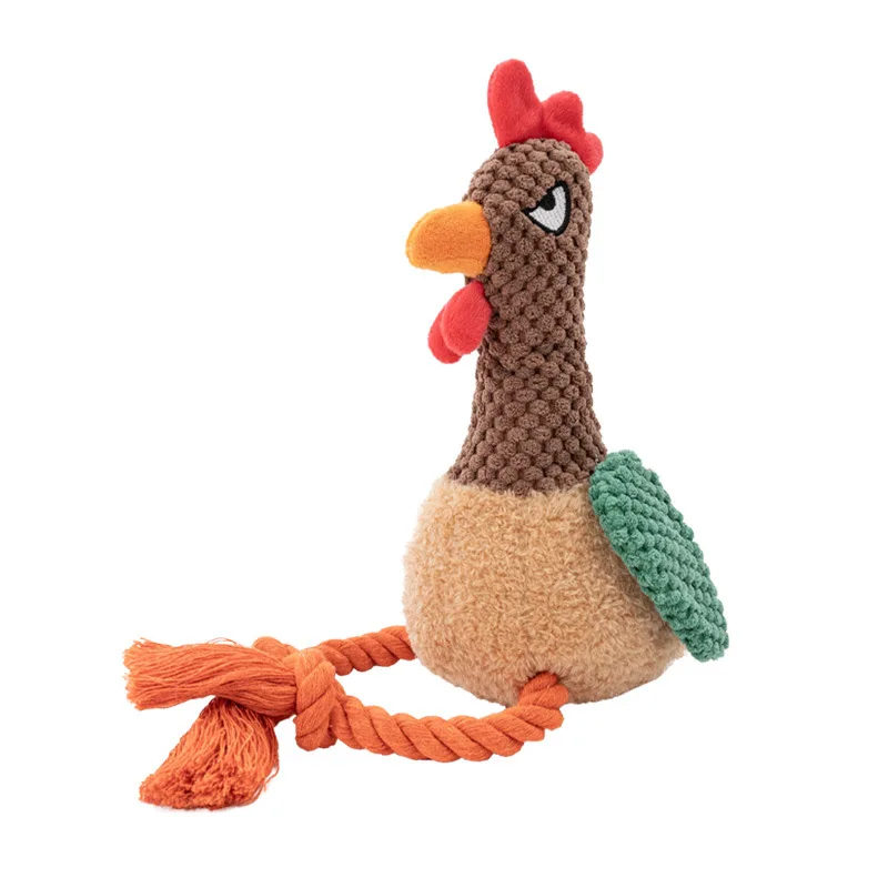 Juguete cuerda para perros cachorros – Gallo mordedor resistente - imagen 5