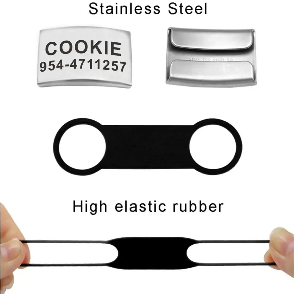 Etiqueta de identificación de perro personalizada, placa con nombre de acero inoxidable, accesorios para Collar, colgante, etiquetas de silicona personalizadas para mascotas, collares para perros y gatos - imagen 5