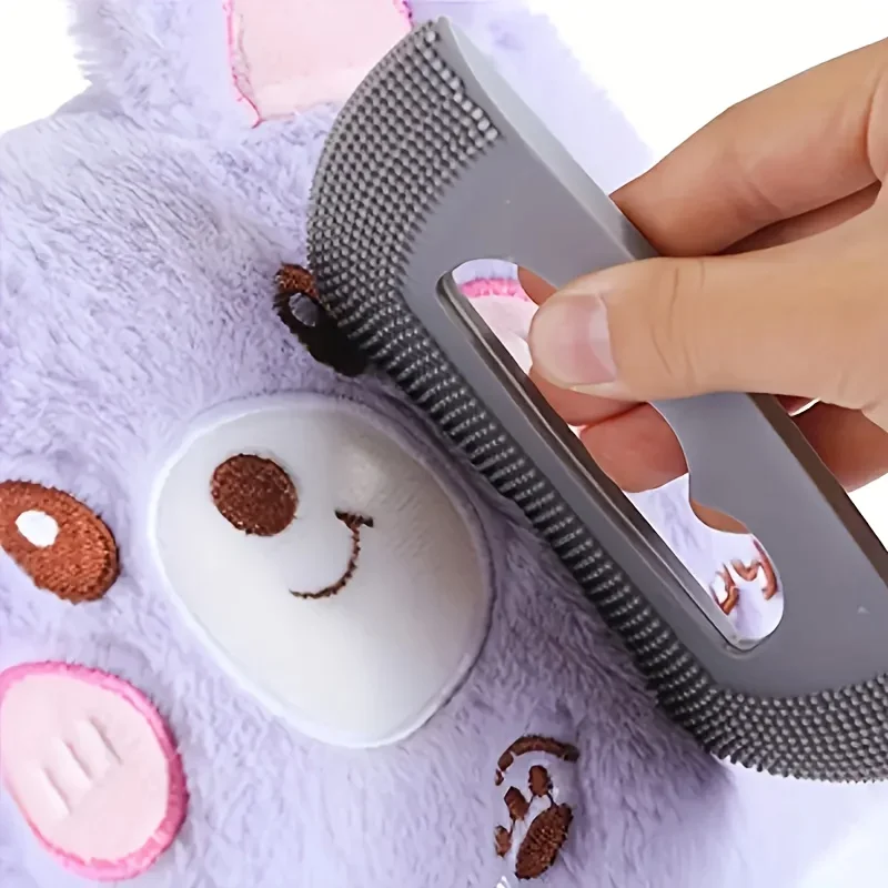 Cepillo removedor de pelo de gato de silicona suave, herramienta de limpieza de pelusas y pelusas para perros y gatos, 2 uds. - imagen 2