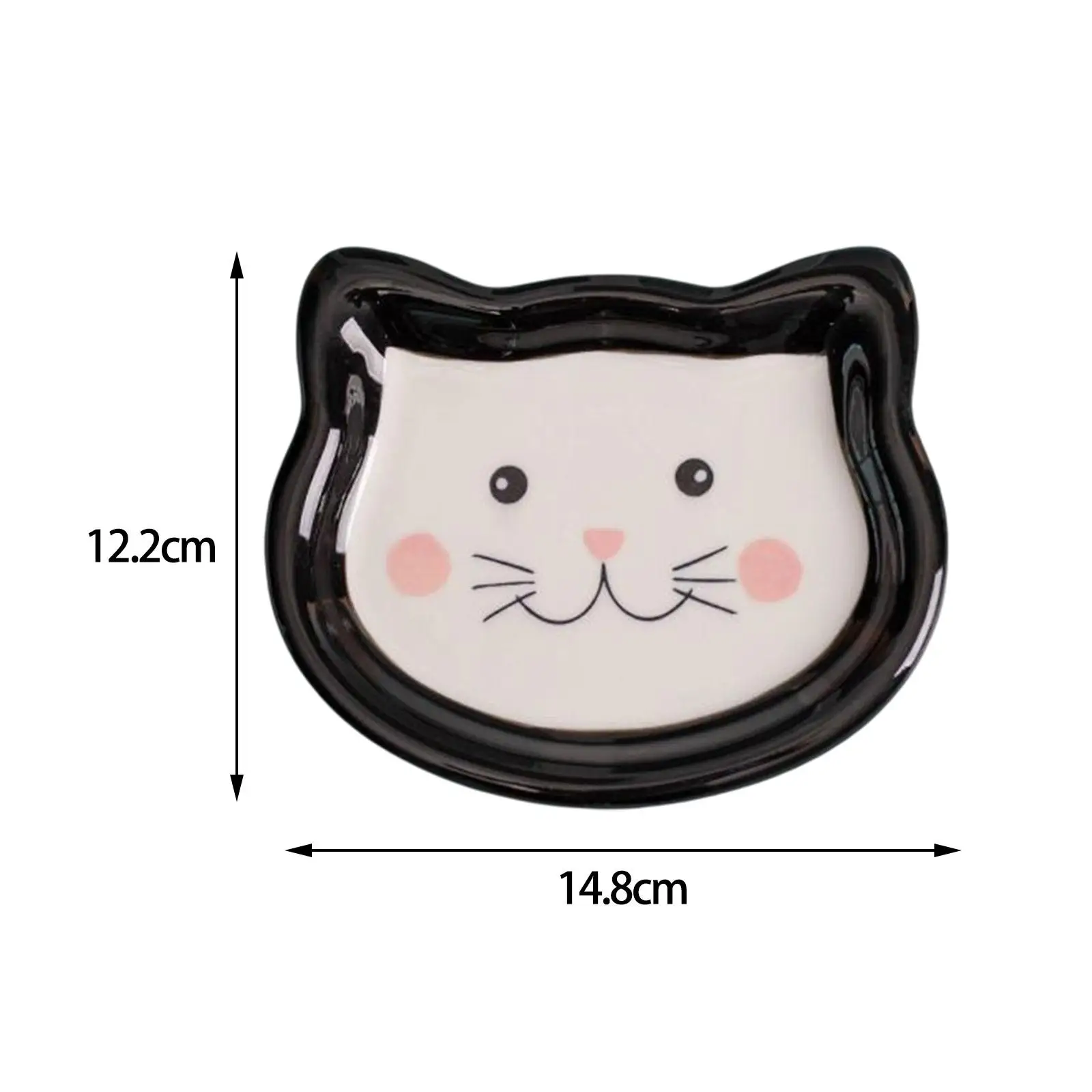 Cartoon Cat Bowl Small Non Skid Saucer Shape Feeder Bowls Plate Ceramics for
