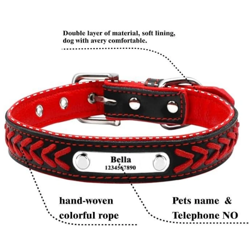 Collar de perro personalizado, Collar con etiqueta de perro grabado, Collar con placa con nombre para cachorro y gato, ajustable para perros pequeños, medianos y grandes, Pug - imagen 4