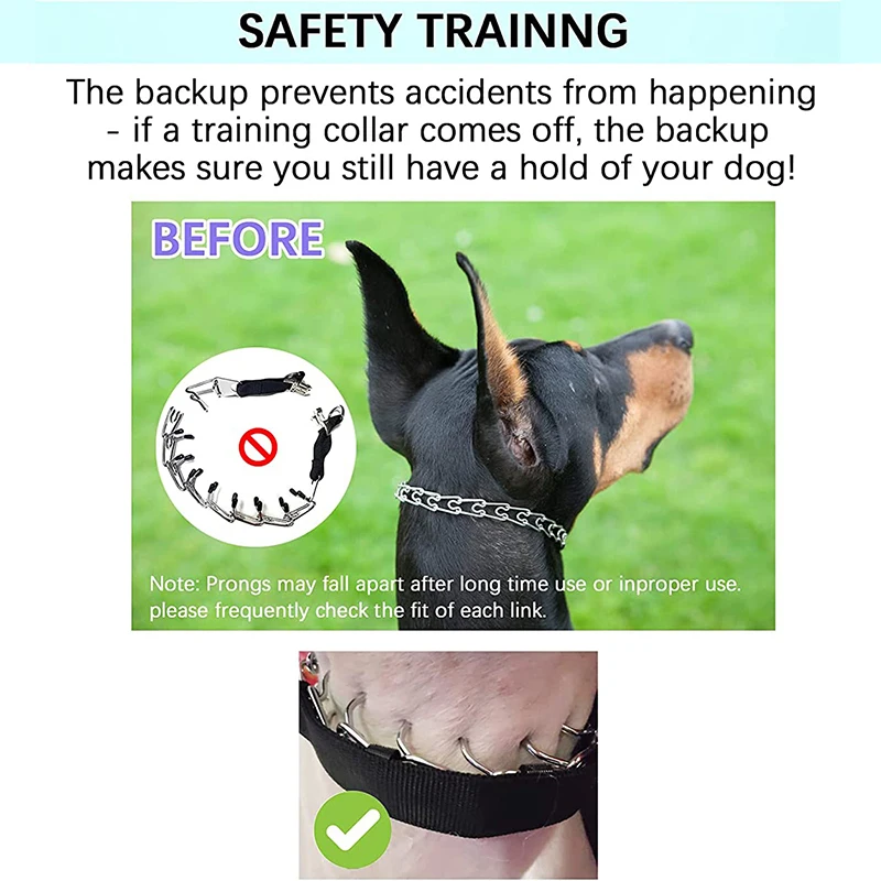 Benepaw-Collar de entrenamiento para perros, puntas cómodas, hebilla a presión de liberación rápida, Collar de pellizco para perros pequeños, medianos y grandes - imagen 4