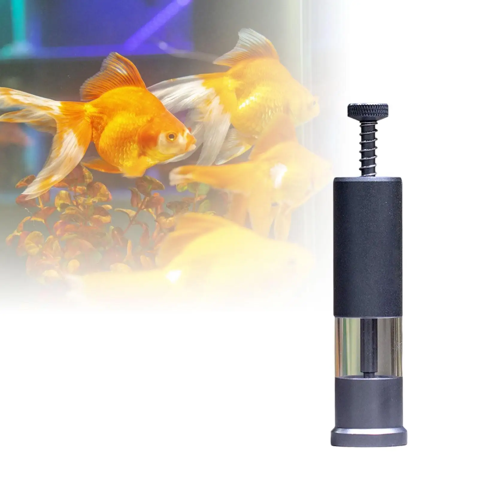 Fish Feeder Pressure Easy to Install Aluminum Alloy Clear Quantitative Feeder Aquarium Feeding Tube for Crystal