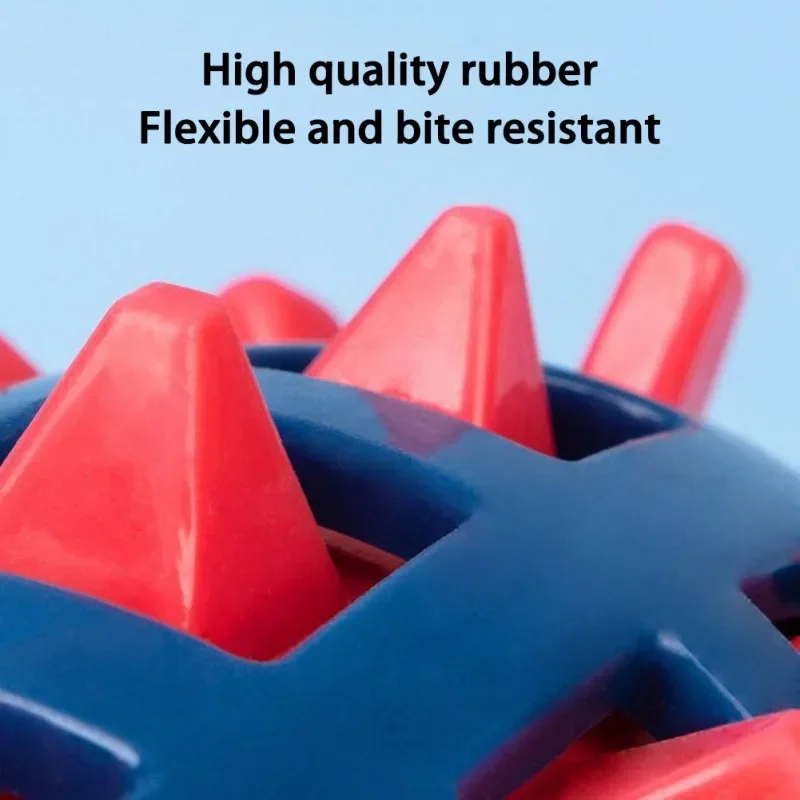 Pelota de goma para perro, juguete con espinas, resistente a mordeduras, productos de entrenamiento de dientes molares, juguete para mascotas, juguetes interactivos para masticar perros #
