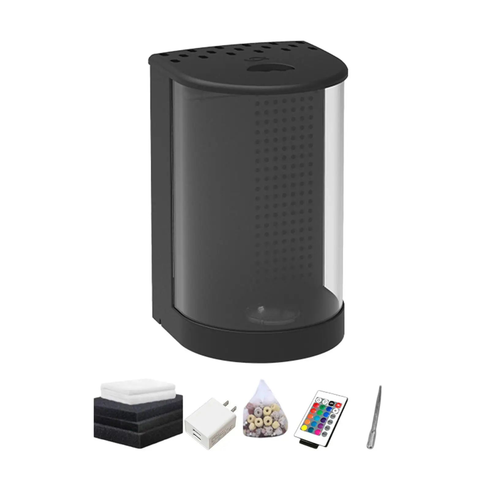 Jellyfish Fish Tank USB Charging Home Decor 16 Color Changing Habitat Cage