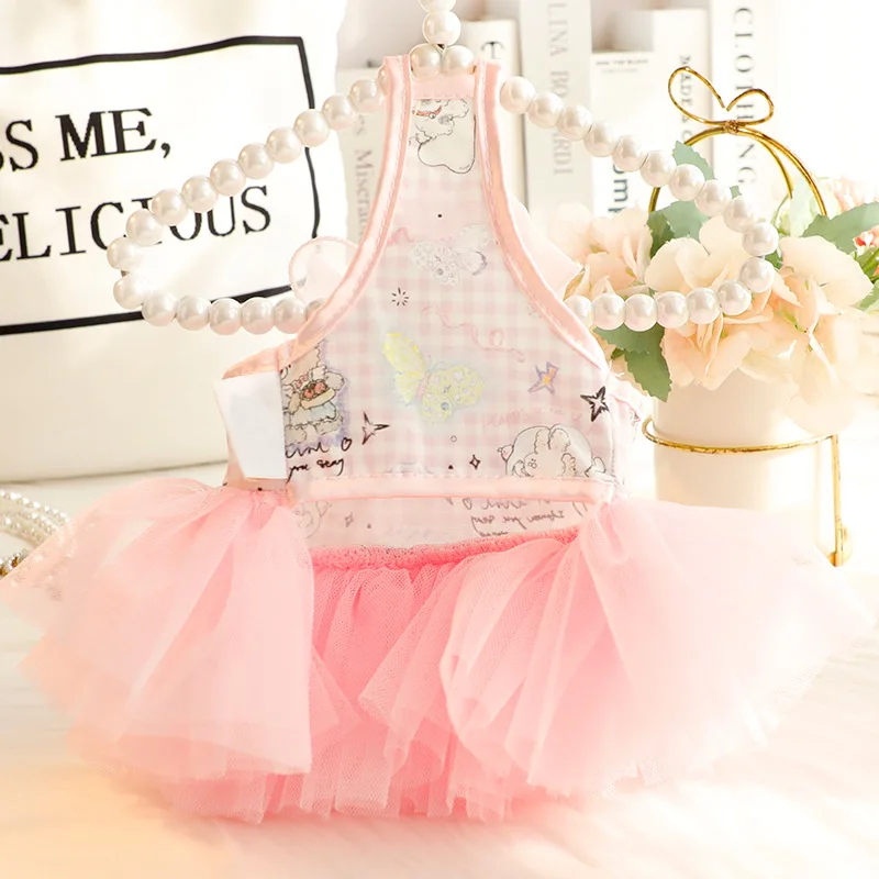 Vestido fino de verano para mascotas, falda de princesa de tul dulce de diseño exquisito a la moda para traje de perro pequeño - imagen 4