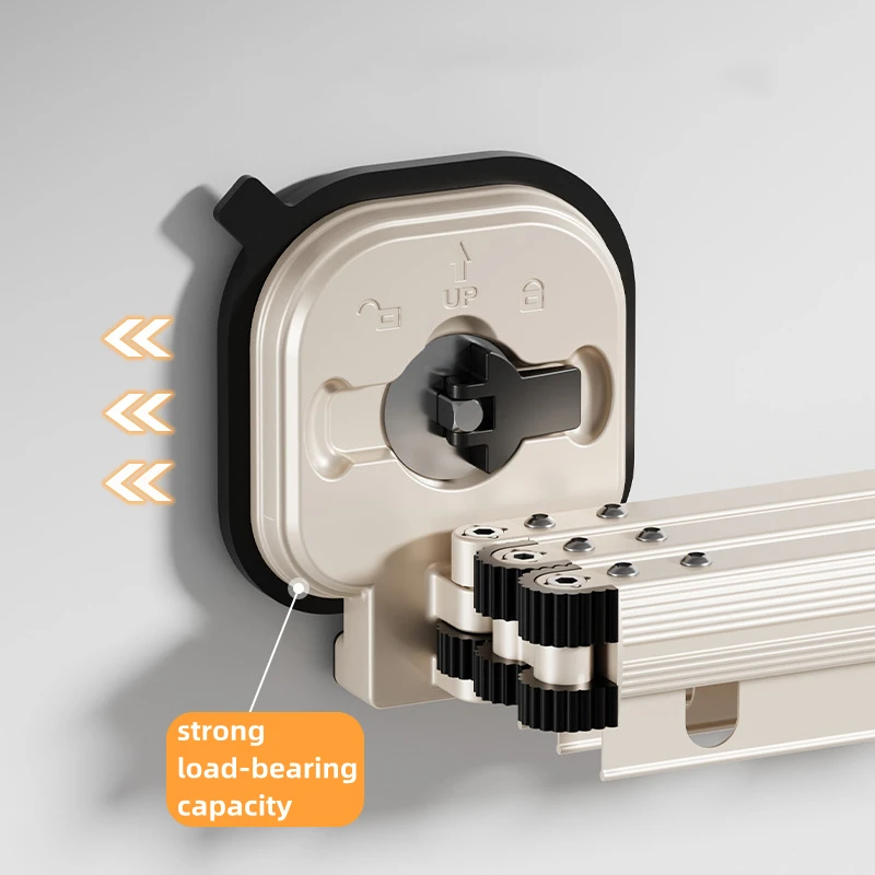 Colgador de ropa retráctil montado en la pared, estante de secado de ropa sin perforaciones, estantes de secado plegables, ahorro de espacio para baño y balcón - imagen 5