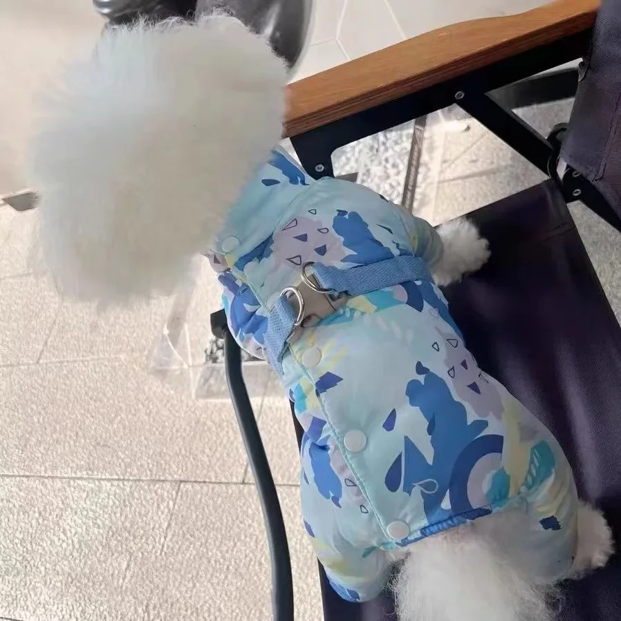 Ropa de otoño e invierno para mascotas, Parkas gruesas de cuatro patas, protección del vientre, mono para perros, ropa más cálida, abrigo de cuatro patas - imagen 3