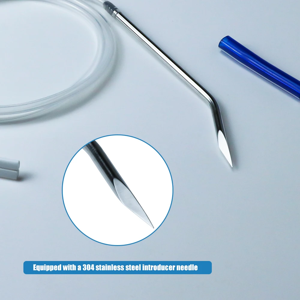 Tubo de drenaje estriado plano, silicona de grado médico, 7mm, 10mm, con trocar, tubos de drenaje para heridas, esterilización Eo, equipo veterinario, 10 Uds. - imagen 5