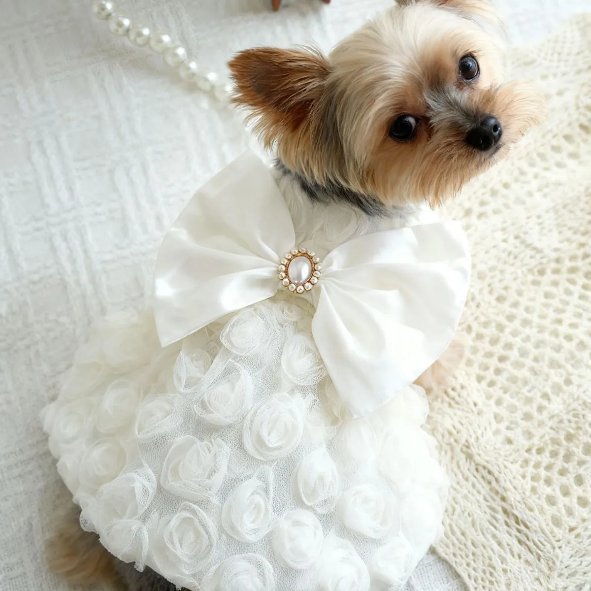 Vestido primavera para perros pequeños y gatos – Ropa ligera transpirable - imagen 2