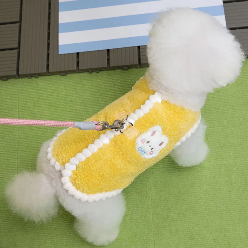 Ropa de invierno para perros, abrigo de lana amarillo y azul, chaqueta para perros pequeños, ropa de perro salchicha Yorkie, disfraz, chaleco para cachorros, chaqueta, trajes XXL - imagen 4