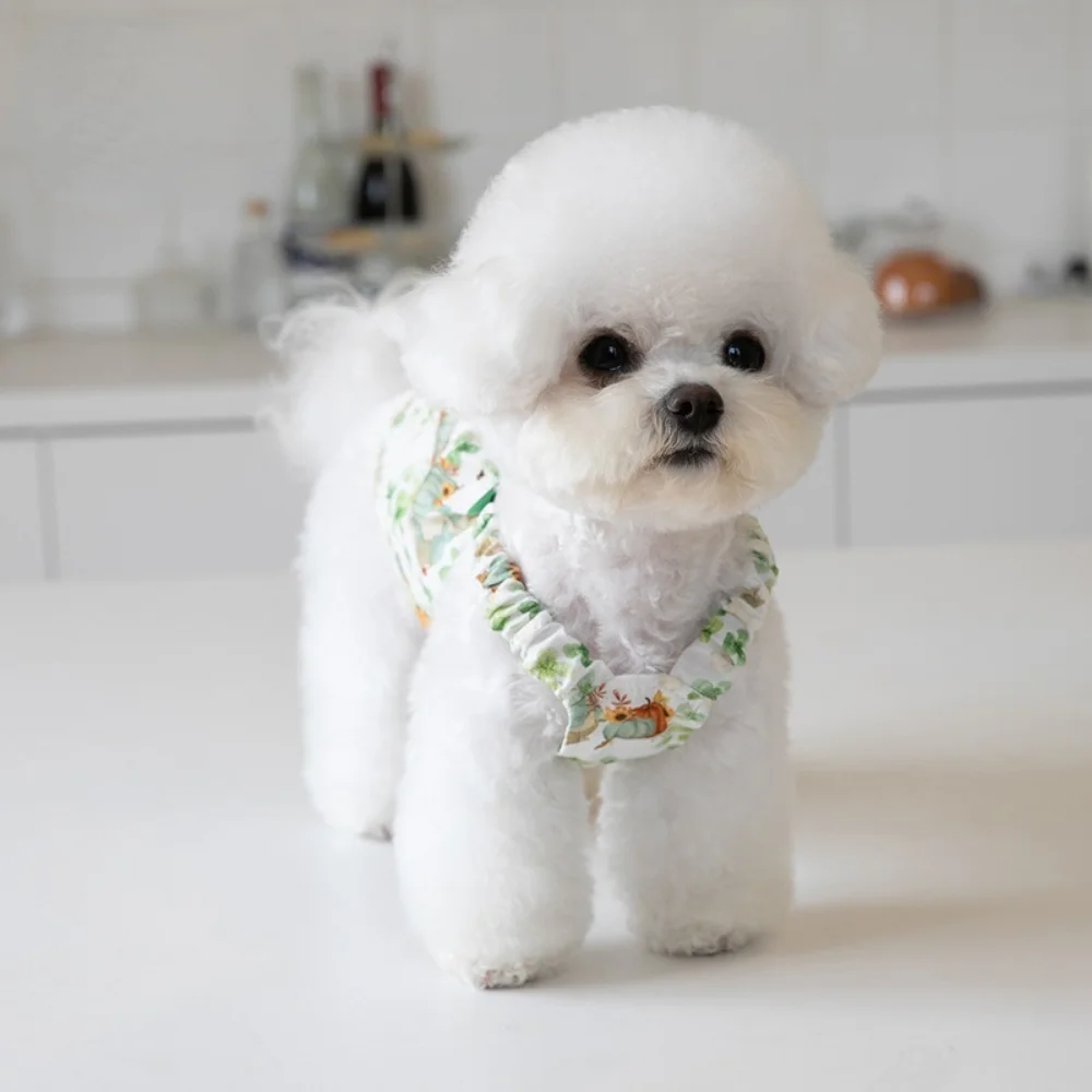 Falda con tirantes para perro, chaleco con estampado de hierba de la suerte, conejo, gato, perro - imagen 4