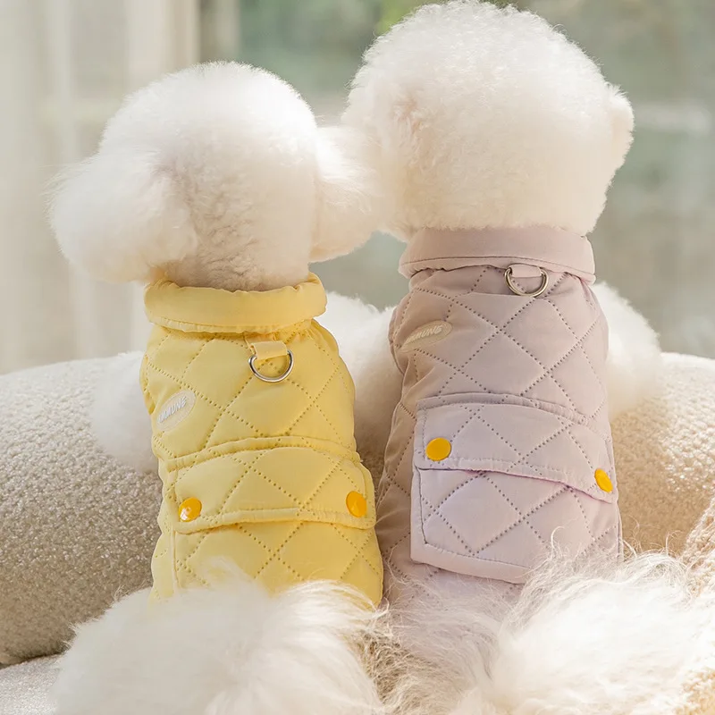 Ropa de otoño e invierno para cachorros y perros, chaleco grueso, oso de peluche, perro pequeño, puede llevar, ropa cálida para gatos y mascotas - imagen 2