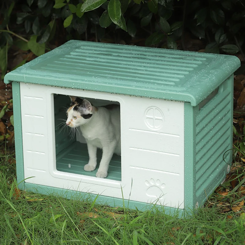 HOOPET, arena para gatos, casa para gatos, cabaña de verano para exteriores, perrera para perros a prueba de lluvia, casa para gatos callejeros, nidos al aire libre - imagen 3