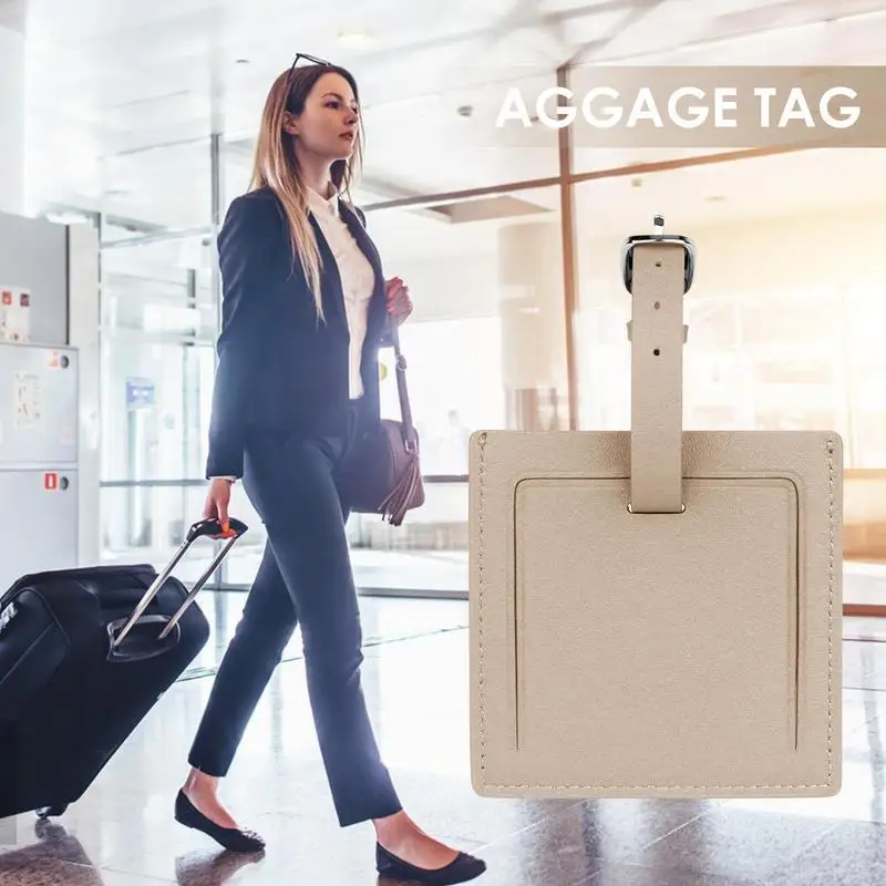 Etiquetas de PU para bolsas de viaje, Protección de Privacidad, etiqueta de equipaje de PU, etiquetas esenciales de viaje para identificar maletas - imagen 4
