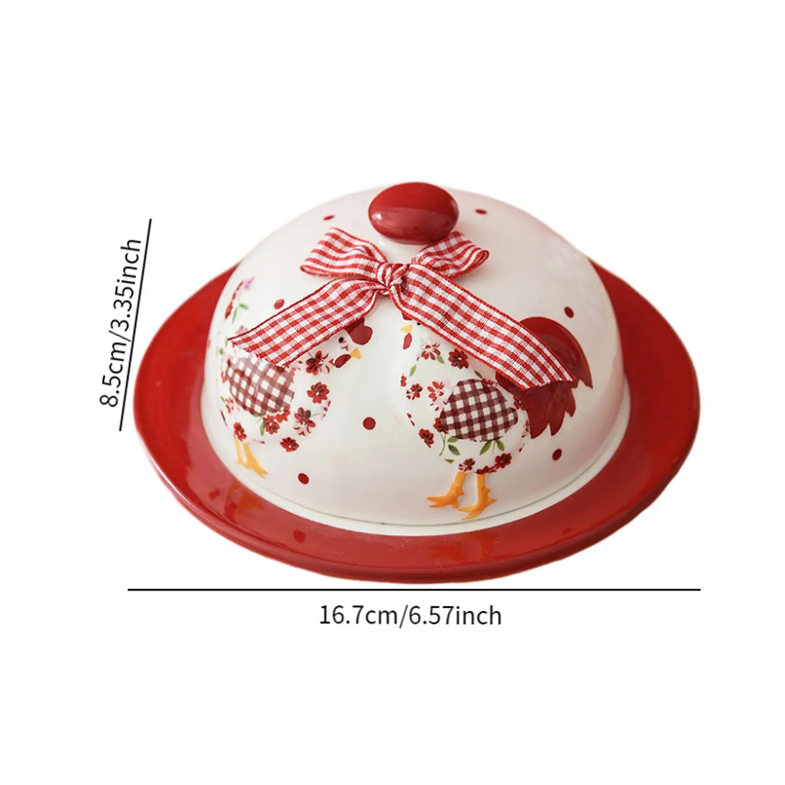 Dessert Tray Porcelain Plate Tableware Creative Utility Decorative Snack Cake Plate Red Floral Chicken Bowl for Hotel Home