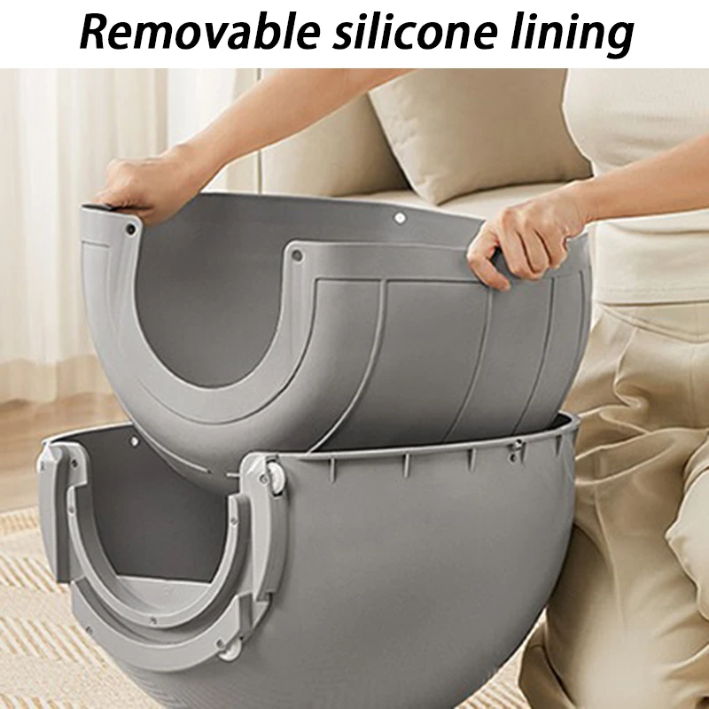 Caja de arena para gatos autolimpiante inteligente, entrada superior automática, inodoro abierto para gatos, cajas de arena para gatos a prueba de olores de gran tamaño, cajas de arena automáticas - imagen 4