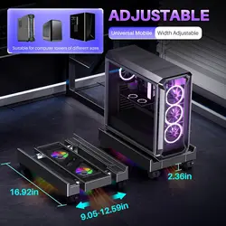 Soporte CPU móvil con RGB y ventilador, ajustable para torre
