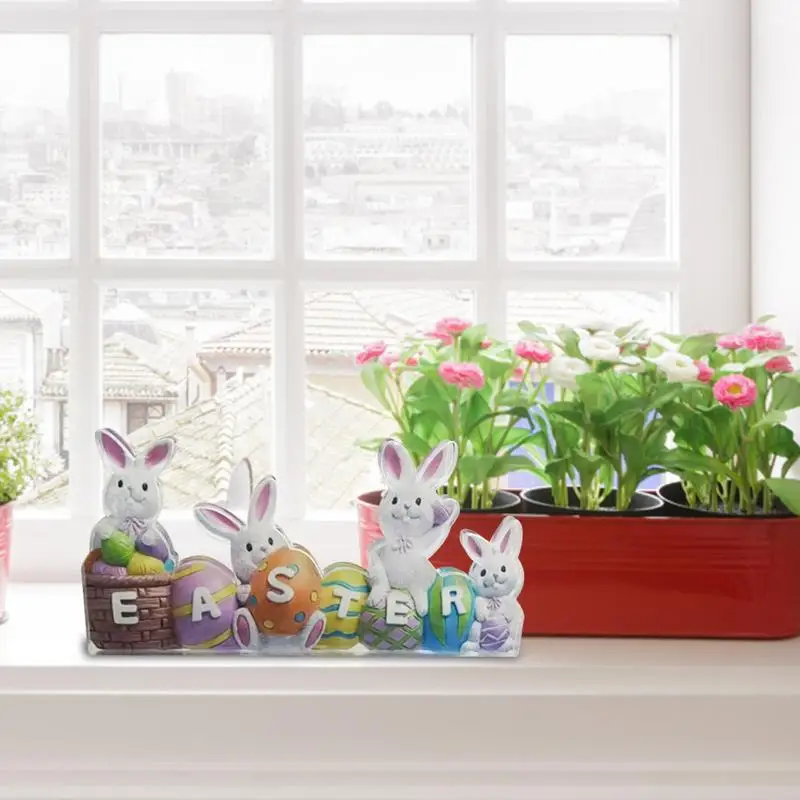 Decoración de conejo de pascua, decoración de mesa de conejo plano, acrílico 2D, huevo de conejo, decoración de fiesta de Pascua, tema para cumpleaños - imagen 4