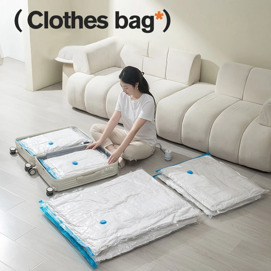 Bolsa de compresión al vacío engrosada, bolsa de vacío transparente para edredón, bolsa de almacenamiento, bolsa de clasificación y almacenamiento de ropa para el hogar - imagen 2