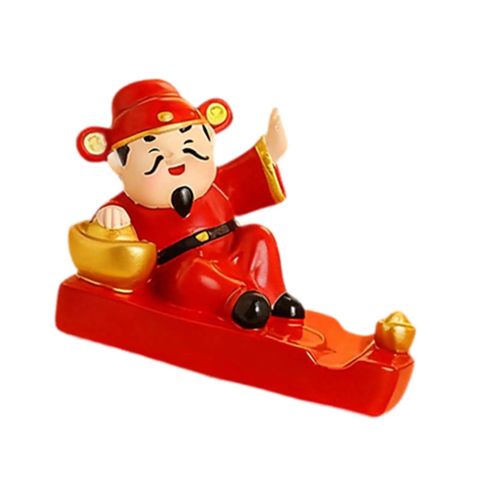 God of Wealth Ornament ,Statue ,Desk Phone Stand, Creative Decor,Practical, New Year Gift , Figurine