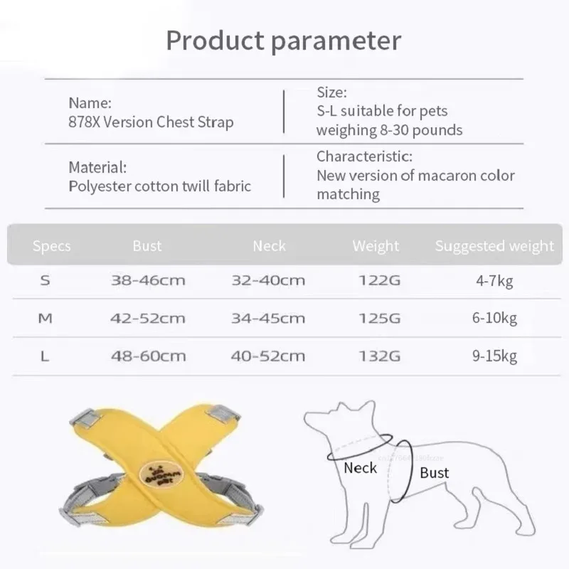 Conjunto de chaleco con arnés para perros en forma de X, arnés para perros pequeños Meidum, correa reflectante para cachorros y gatos, correas para el pecho, arneses de malla transpirable - imagen 2