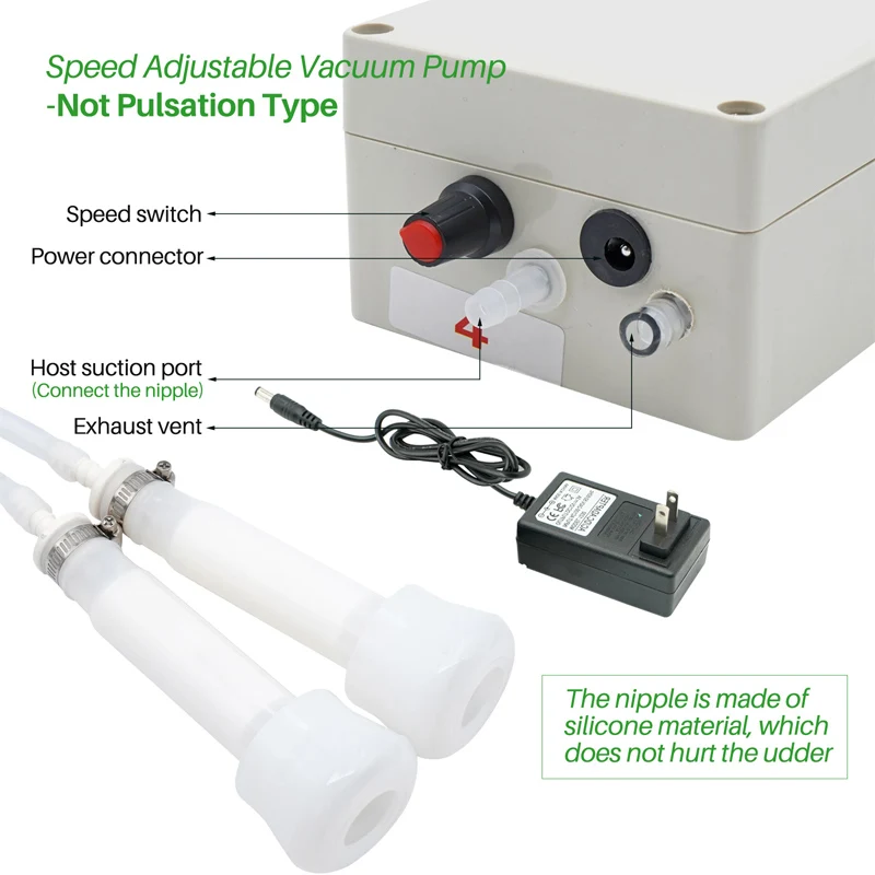 Nuevo Máquina de ordeño de 5L, 220V, máquina de ordeño eléctrica y pulsadora para ganado y cabras, cubo de ordeño de acero inoxidable, bomba de vacío, succión - imagen 4