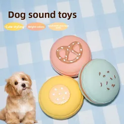 Juguete látex con sonido para cachorros de perro forma galleta macarrón