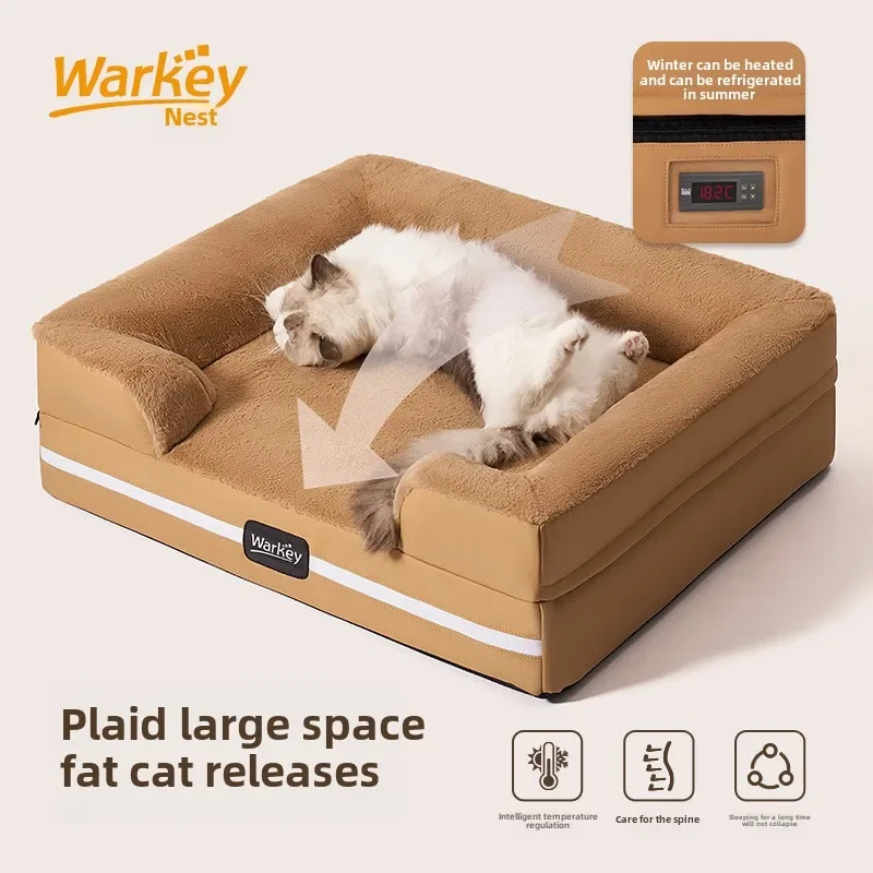 Nido de calefacción eléctrica, cama cálida para perros grandes, gatos, nido cuadrado lavable de invierno, productos cómodos para mascotas, suministros, accesorios cálidos - imagen 4