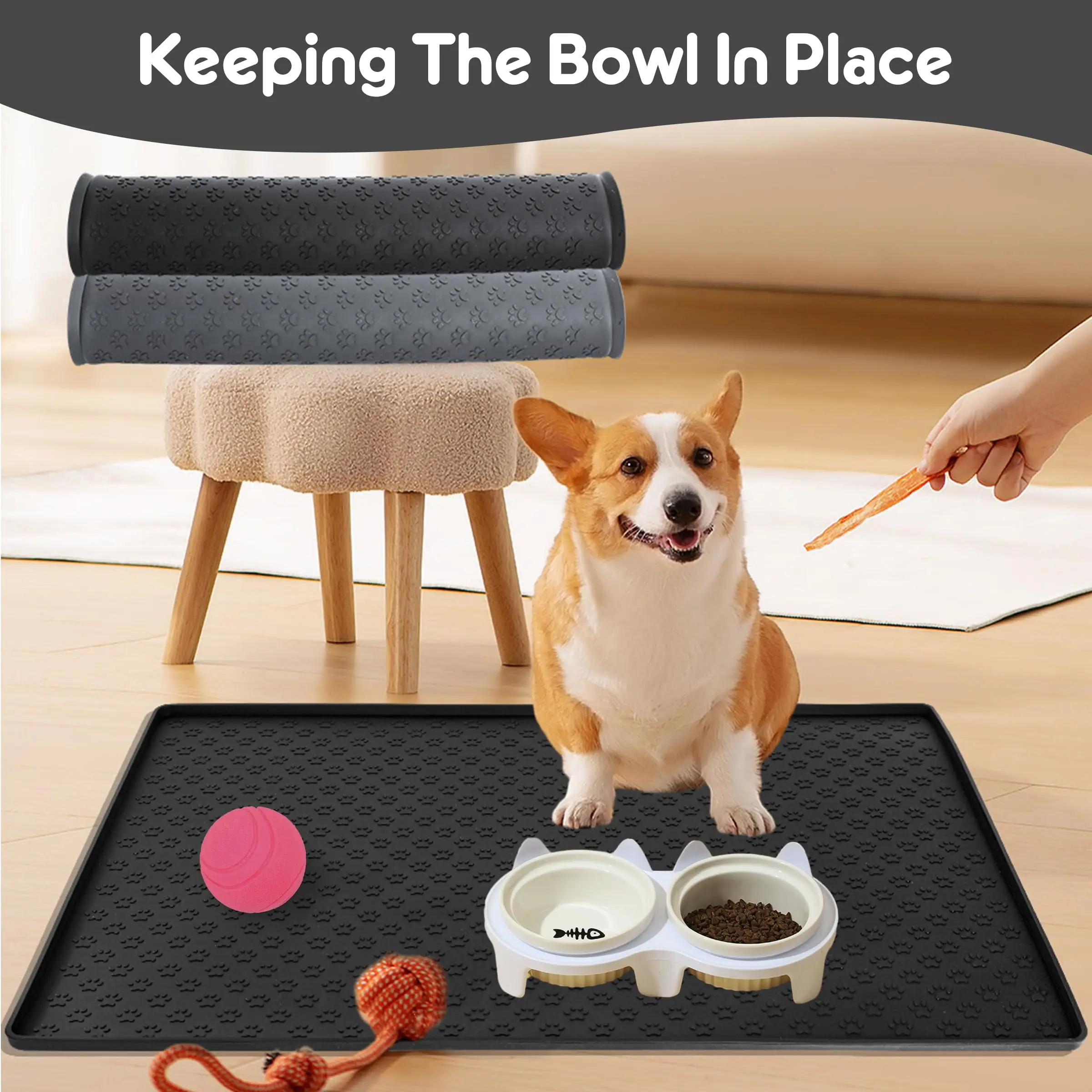 Mantel Individual para mascotas, sin pastillas, fácil de limpiar, plegable, estera de alimentación para perros y gatos, estera impermeable antideslizante de silicona para mascotas