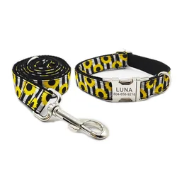 Collar y correa para perro – Diseño girasol set a juego