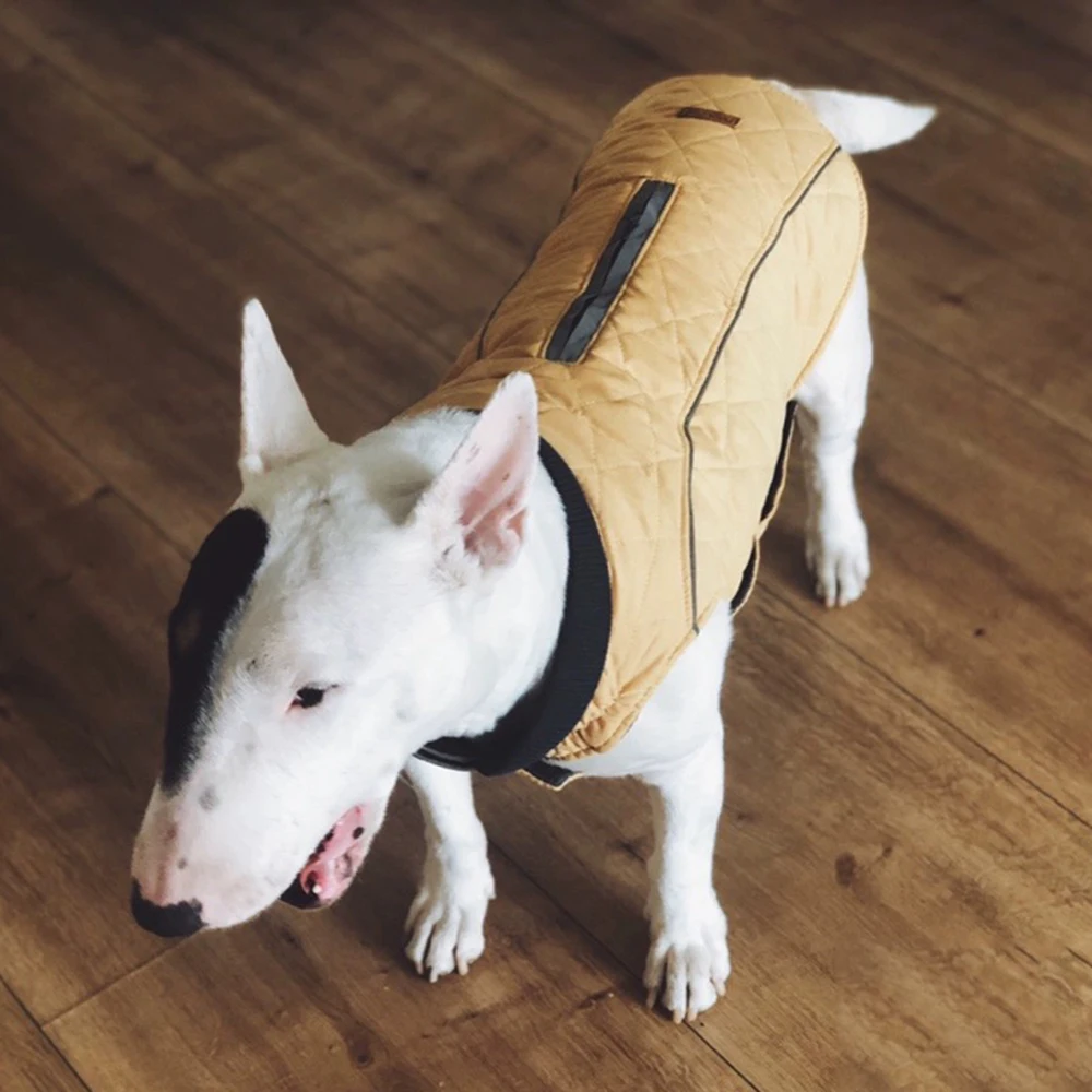 Abrigo de estilo Retro para mascotas Bulldog Francés, chaqueta de invierno cálida para perros grandes, ropa para perros medianos y grandes, ropa para mascotas Pug Bull Terrier - imagen 3