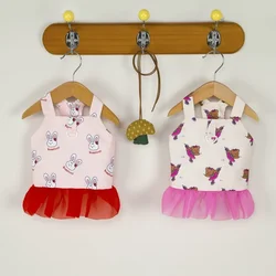 Vestido de verano con estampado de conejo para perros pequeños