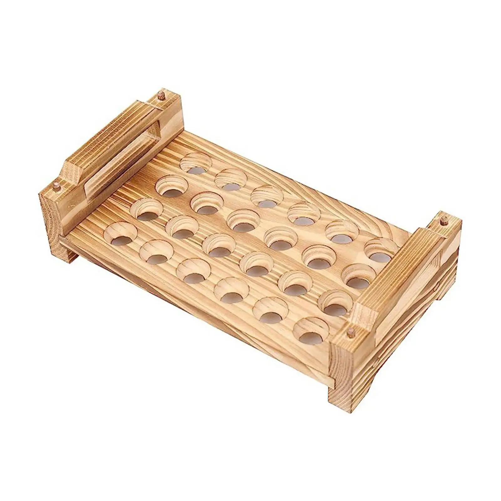 2x Wooden Egg Holder Storage Tray 24 Slot Portable Storage Organizer Quail Egg Sorter for Restaurant Home Pantry Refrigerator