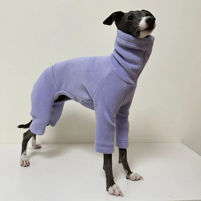 Ropa de lana de invierno para perros, abrigo cuádruple, forro polar grueso, cálido, pequeño galgo, cuello alto, productos para mascotas, suministros, accesorios - imagen 4