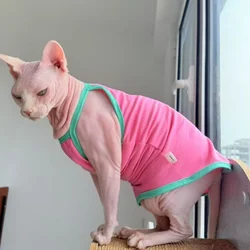Camiseta chaleco fino para gato sin pelo – Para Sphynx y Devon Rex – Algodón verano