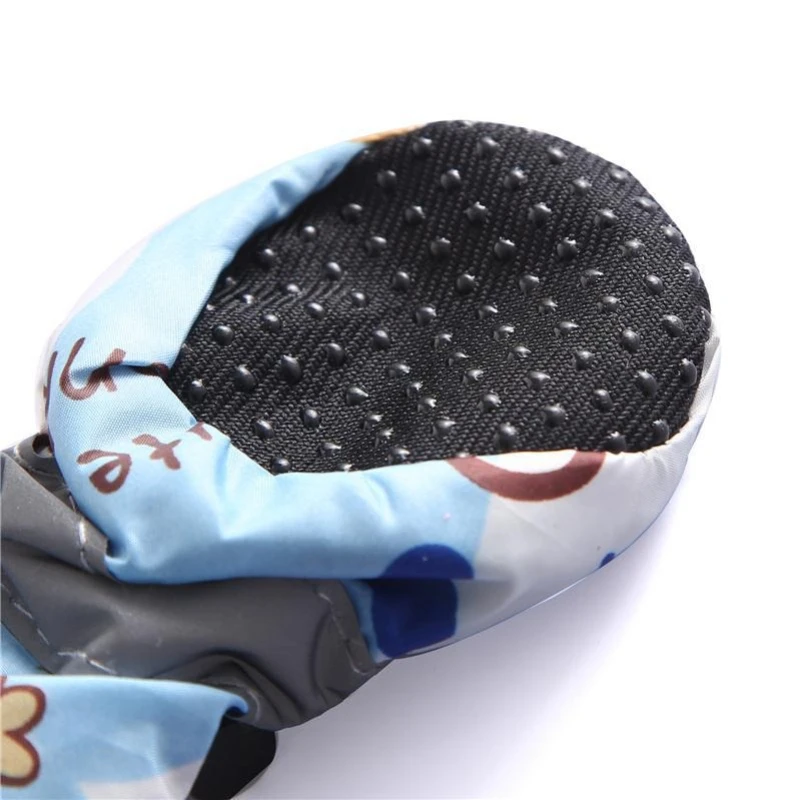 Botas para perros de 4 piezas, zapatos cálidos antideslizantes e impermeables para mascotas con forro polar para perros, protectores de patas para cachorros para nieve y lluvia