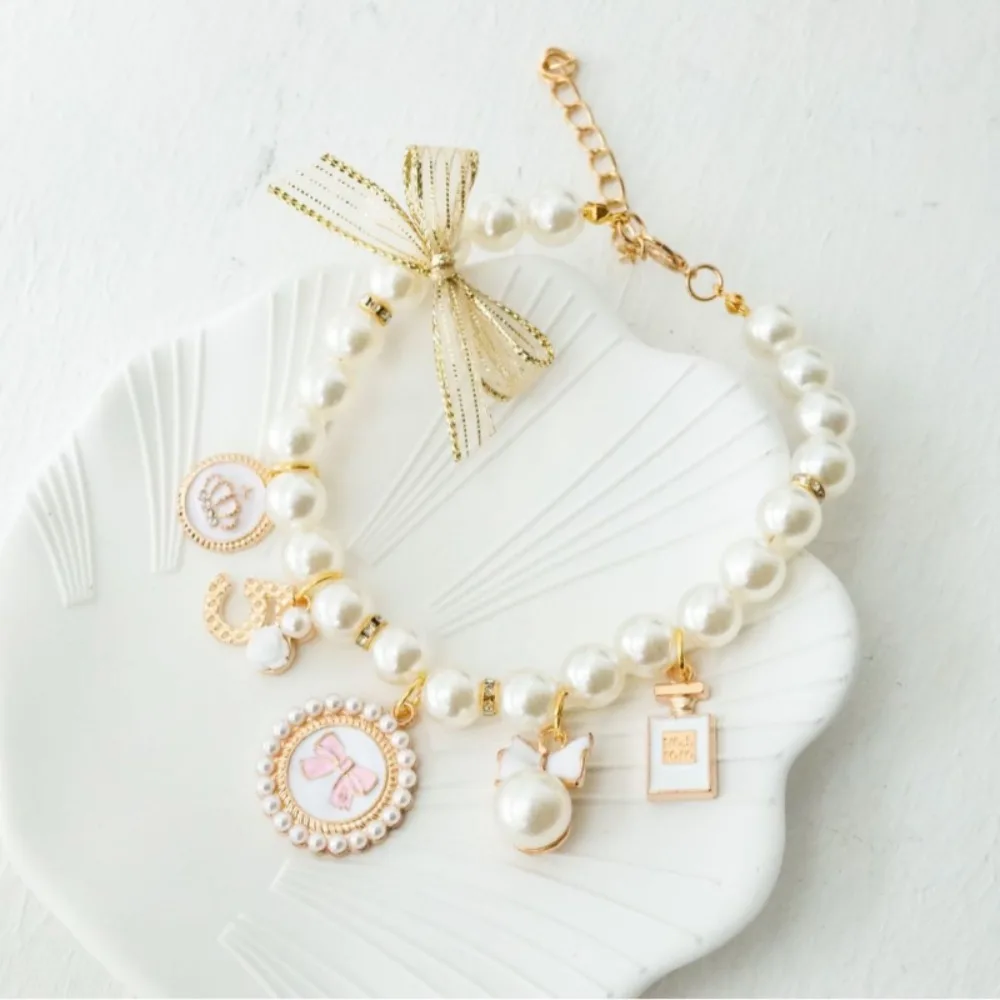 Collar para gatos y perros - elegante con campana de perlas - imagen 5
