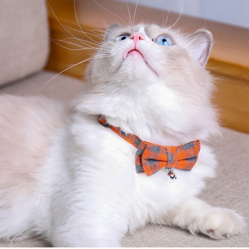 Collares para mascotas Collar para gatos con lazo Insertar Hebilla Collar para gatos con campana - imagen 5