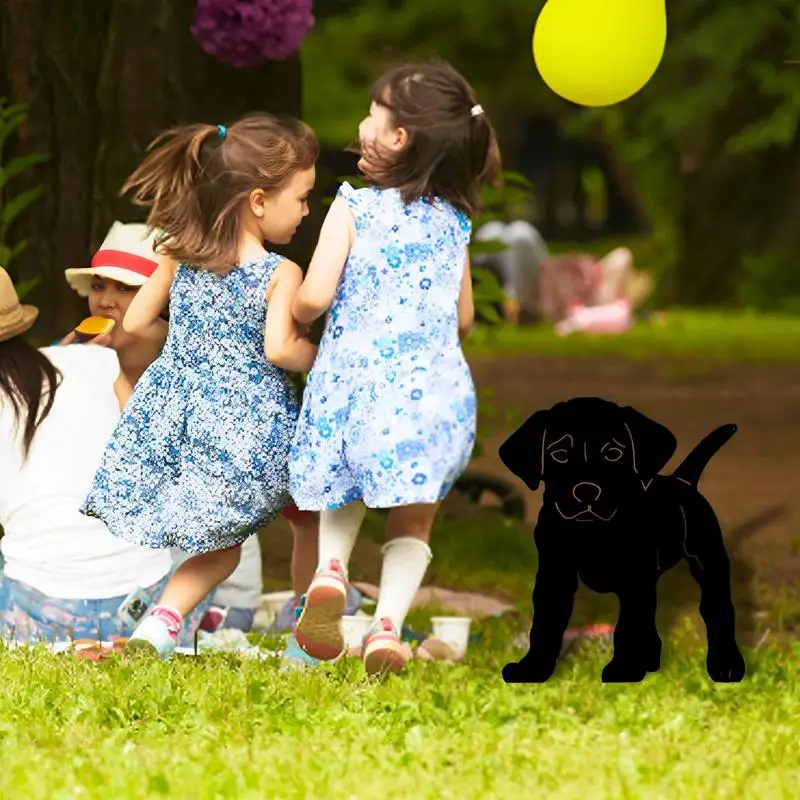 Estacas de arte para patio con forma de perro, estacas de decoración de cachorro de césped de Animal, adorno de silueta acrílico reutilizable y portátil para perro - imagen 3